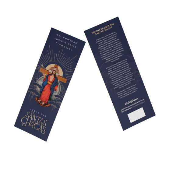 MARCA PÁGINA DE JESUS DAS SANTAS CHAGAS - AZUL