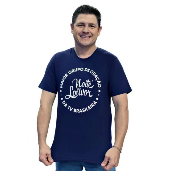 CAMISETA UNISSEX AZUL - NOITE DE LOUVOR - GG