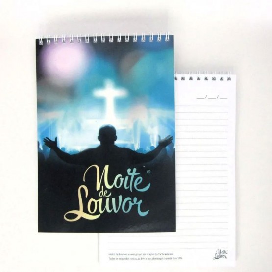 BLOCO DE ANOTAÇÕES - NOITE DE LOUVOR 15 cm x 21 cm