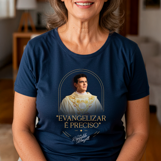 CAMISETA UNISSEX AZUL- PADRE REGINALDO MANZOTTI G