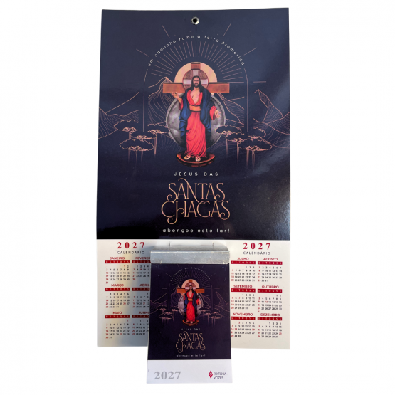 CALENDÁRIO 2027 - JESUS DAS SANTAS CHAGAS - BLOCO FOLHINHA