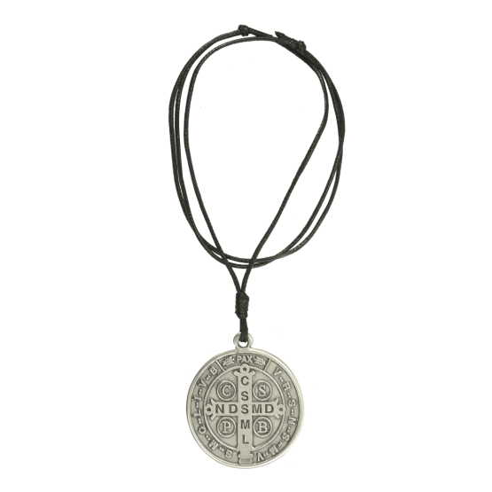 CORDÃO MEDALHÃO  SÃO BENTO NÍQUEL