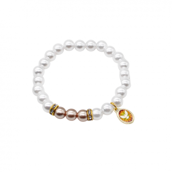 PULSEIRA PÉROLA STRASS VITRAL ESPÍRITO SANTO