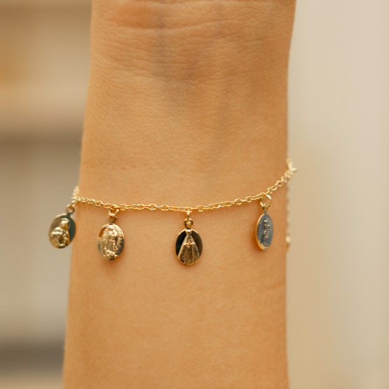 PULSEIRA NOSSA SENHORA - SEMIJOIA BANHADA A OURO