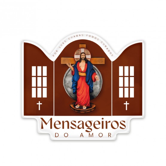 ADESIVO MENSAGEIROS DO AMOR 8 x 7 cm