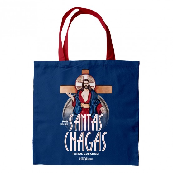ECOBAG JESUS DAS SANTAS CHAGAS - AZUL 