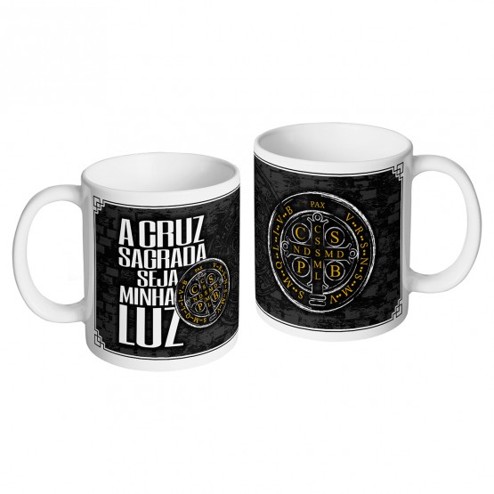 CANECA SÃO BENTO - MEDALHA E FRASE