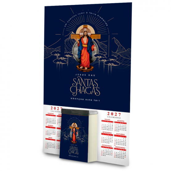 CALENDÁRIO 2027 - JESUS DAS SANTAS CHAGAS - BLOCO FOLHINHA