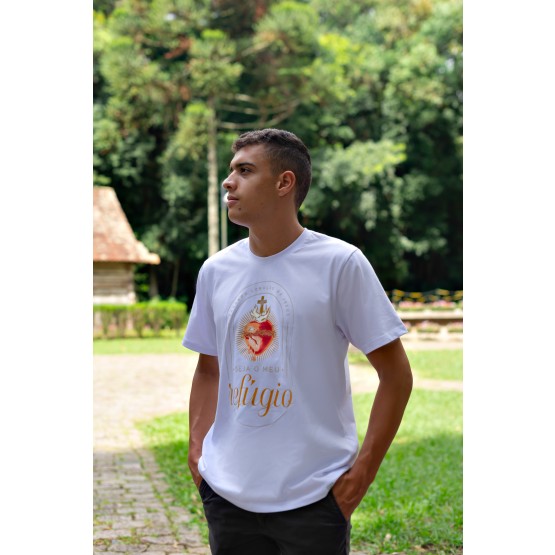 CAMISETA UNISSEX SAGRADO CORAÇÃO - BRANCA - M