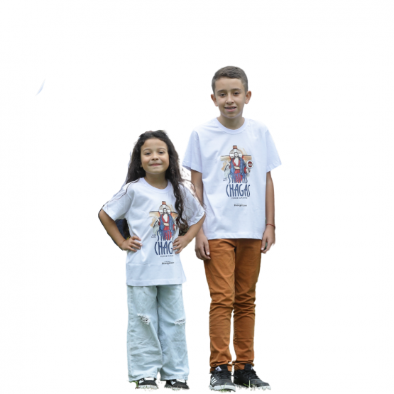 CAMISETA INFANTIL JESUS DAS SANTAS CHAGAS - FAMÍLIA 8 ANOS