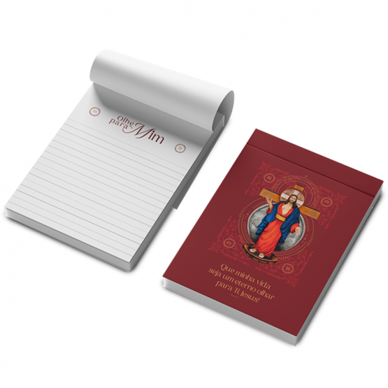 BLOCO DE ANOTAÇÕES - JESUS DAS SANTAS CHAGAS 10cm x 15 cm