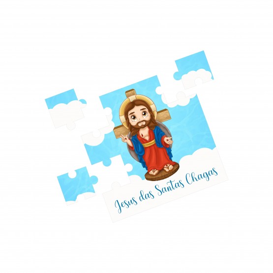 QUEBRA - CABEÇA JESUS DAS SANTAS CHAGAS BABY - MDF QUEBRA - CABEÇA JESUS DAS SANTAS CHAGAS BABY - MDF