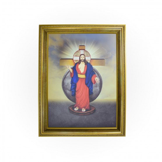 QUADRO DE PAREDE JESUS  DAS SANTAS CHAGAS 50X70