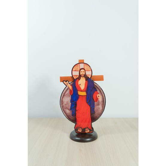 ADORNO DE MESA JESUS DAS SANTAS CHAGAS - 28 CM