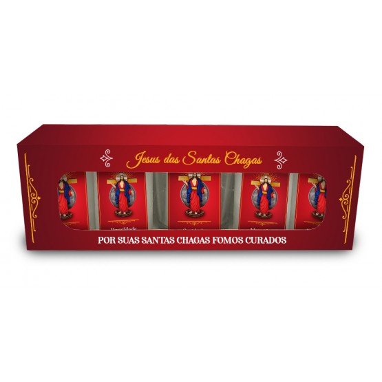 KIT DE VELAS VIRTUDES JESUS DAS SANTAS CHAGAS