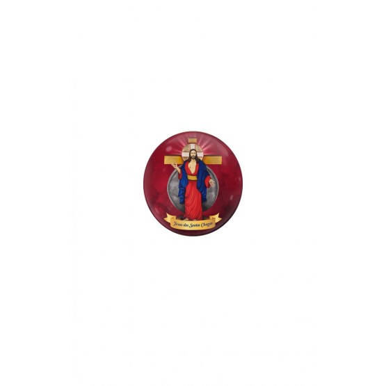 IMÃ DE GELADEIRA JESUS DAS SANTAS CHAGAS VERMELHO