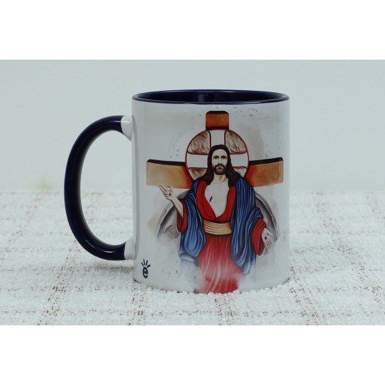 CANECA JESUS DAS SANTAS CHAGAS  - INTERIOR AZUL