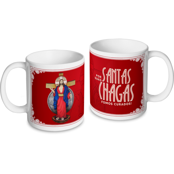 CANECA JESUS DAS SANTAS CHAGAS - VERMELHA 