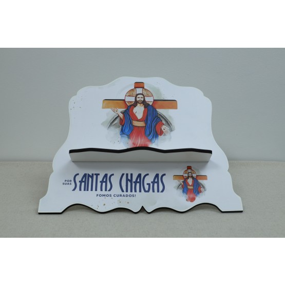PORTA BÍBLIA JESUS DAS SANTAS CHAGAS 36 cm x 31 cm