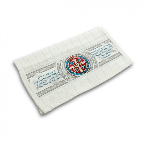 TOALHA DE ROSTO MEDALHA DE SÃO BENTO - SAINDO DE LINHA 