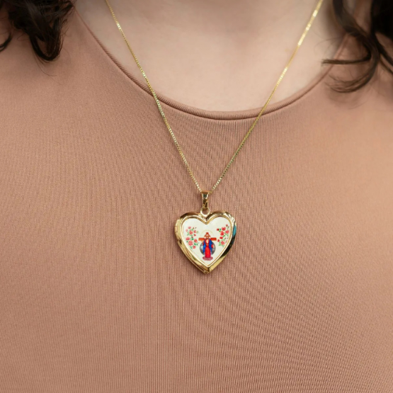 COLAR RELICÁRIO - JESUS DAS SANTAS CHAGAS - SEMIJOIA 