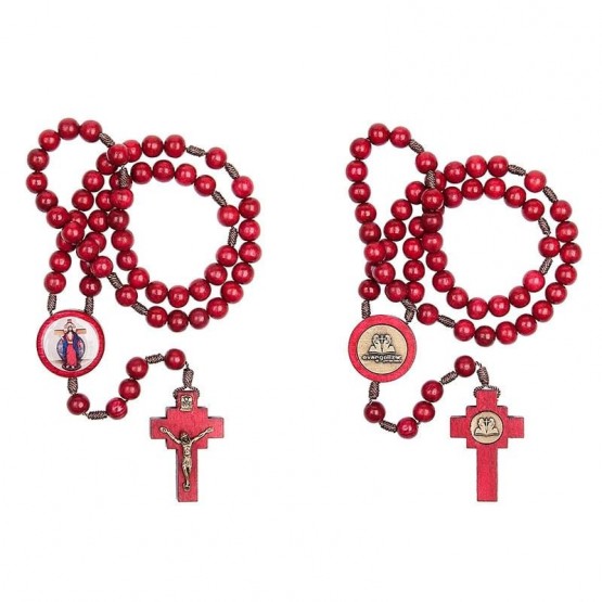TERÇO JESUS DAS SANTAS CHAGAS CONTAS VERMELHAS 8MM