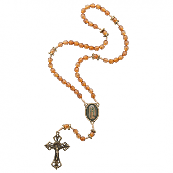 TERÇO NOSSA SENHORA DE GUADALUPE - CRISTAL ACRÍLICO