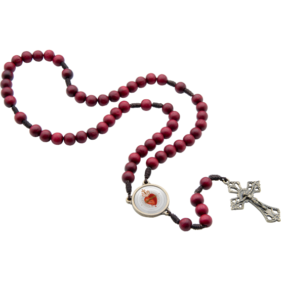 TERÇO SAGRADO CORAÇÃO - VERMELHO