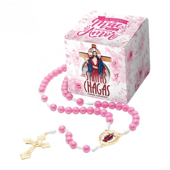 TERÇO PRESENTE - JESUS DAS SANTAS CHAGAS - ROSA
