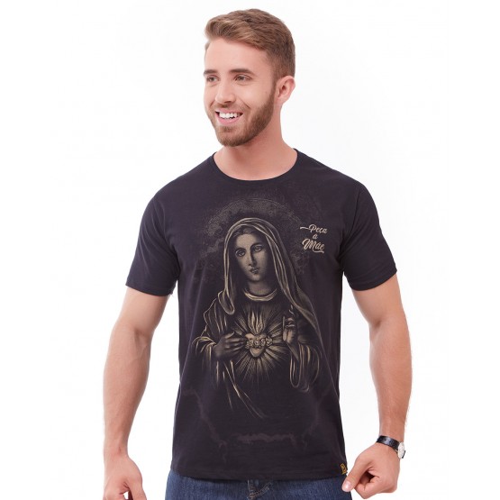 CAMISETA UNISSEX SAGRADO CORAÇÃO - PRETA - P