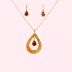 CONJUNTO COLAR E BRINCO GOTAS DE AMOR 