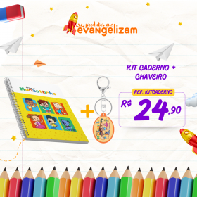 KIT CADERNO + CHAVEIRO TURMA DO MANZOTTINHO