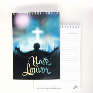 BLOCO DE ANOTAÇÕES - NOITE DE LOUVOR 15 cm x 21 cm