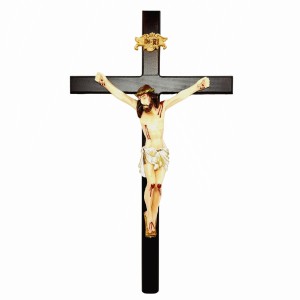 CRUCIFIXO DE PAREDE - CRISTO EM RESINA COLORIDO - 33 CM