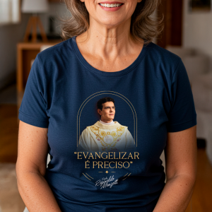 CAMISETA UNISSEX AZUL- PADRE REGINALDO MANZOTTI M
