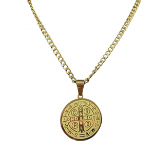 COLAR SÃO BENTO - AÇO INOXIDÁVEL DOURADO