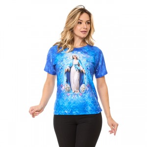 CAMISETA MANGA JAPONESA AZUL - N.S DAS GRAÇAS - XG