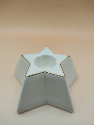 CASTIÇAL ESTRELA DE PORCELANA 