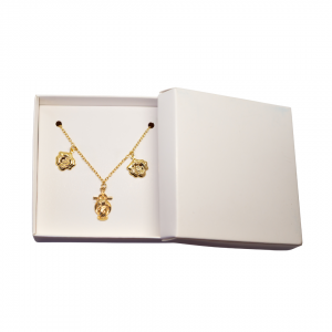 COLAR FLORES - JESUS DAS SANTAS CHAGAS - SEMIJOIA 