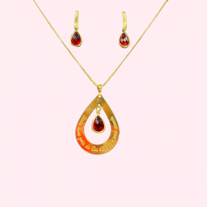 CONJUNTO COLAR E BRINCO GOTAS DE AMOR 