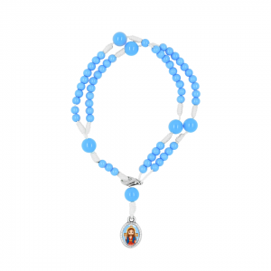 PULSEIRA - TERÇO AZUL - JESUS DAS SANTAS CHAGAS BABY