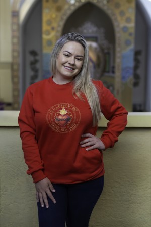 MOLETOM UNISSEX SAGRADO CORAÇÃO - VERMELHO - XG