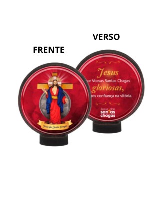 MEDALHA CARRO JESUS DAS SANTAS CHAGAS VERMELHO