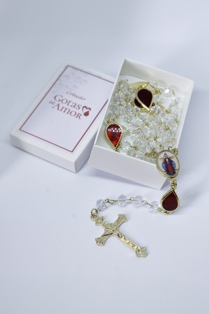TERÇO PREMIUM GOTAS DE AMOR - JESUS DAS SANTAS CHAGAS