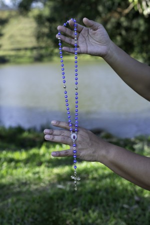 TERÇO JESUS DAS SANTAS CHAGAS -  AZUL