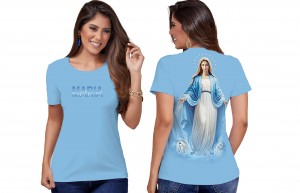 BABY LOOK AZUL - NOSSA SENHORA DAS GRAÇAS - M