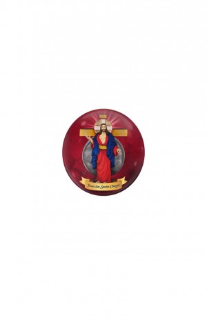 IMÃ DE GELADEIRA JESUS DAS SANTAS CHAGAS VERMELHO