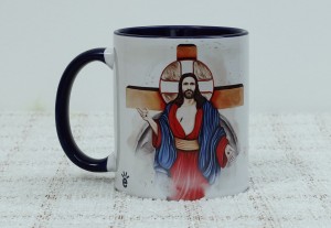 CANECA JESUS DAS SANTAS CHAGAS  - INTERIOR AZUL