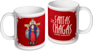 CANECA JESUS DAS SANTAS CHAGAS - VERMELHA 
