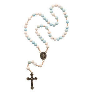 TERÇO NOSSA SENHORA DAS GRAÇAS - BRANCO E AZUL